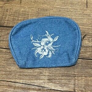 Vintage denim floral coin pouch purse